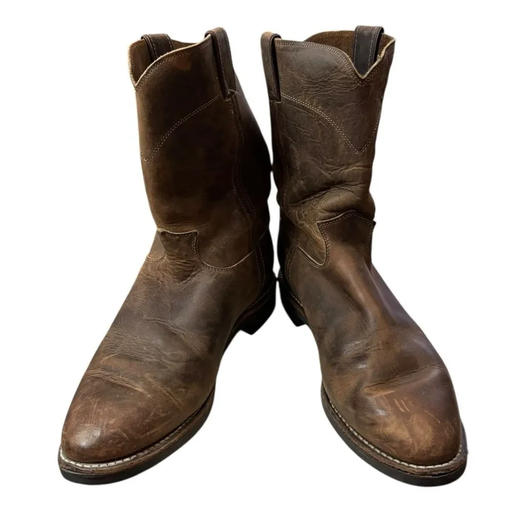 Justin 4116 Men's Classic Roper Boot Bay Apache Cowhide Foot and a Roper Toe 10
